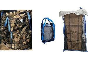 BIGLE Woodbag Wooden Big Bag Mesh Fabric Closed Base 45 x 45 x 60 cm I 80 x 80 x 80 cm I 100 x 100 x 100/120/140/160 cm for Firewood (without Contents) (10, 100 x 100 x 100 cm)