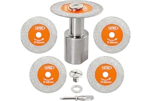 BGTEC Tarcza diamentowa do szkła 5 sztuk 40 mm mini ostrze do cięcia szkła z kołnierzem M14 do szklanej butelki z jadeitu, kryształowego wina