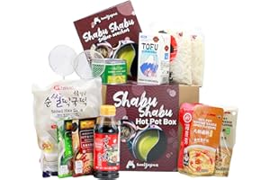 Shabu Shabu Hot Pot Box (13-teilige DIY Set für 4-5 Personen | japanisches Asian Fondue, inkl. Anleitung und Zubehör, vegan möglich), Geschenkidee (Shabu Shabu Set)