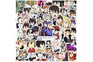 LYUNMU Stray Dogs Lot de 50 autocollants Anime Bungo Stray Dogs,Décoration mignonne pour voiture, ordinateur portable, skateboard, vélo, cyclomoteur, moto, ordinateur, convient pour adultes et enfants