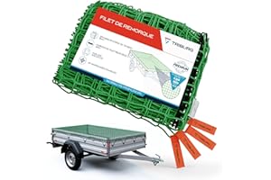 TRIBURG Filet pour remorque 1x2 avec marquage des Coins - Filet pour remorque avec élastique de Tension pour Une sécurisation optimale du Chargement