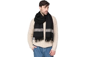likemary Echarpe Homme Hiver - Foulard Luxe en Laine XL - Classic Luxueux Sentir Grande Echarpe Chaude pour les Hommes - Tissé à La Main et Commerce Équitable