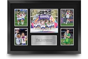 HWC Trading England Lionesses Euro 2025 Champions Printed Memorabilia Signed Autograph Photograph Display for Womens Football Fans and Supporters - A3 Framed