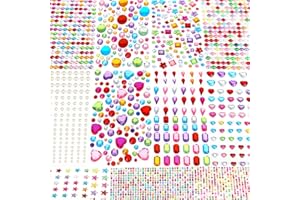 JOLCEEY 3034pcs Gem Stickers, Rhinestone Self Adhesive Gems, Stick on Gems Jewel Stickers Sticky Gems for DIY Crafts Gluing