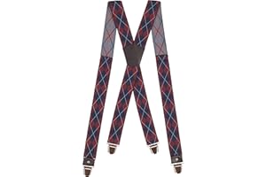 PIERROT Bretelles Homme Larges Premium Made in France - Taille Unique Ajustable - Elastique Renforcé et Finitions en Cuir - 4 Pinces Ultra Fortes en X - Garantie à vie