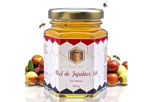 ROYAL BEE Miel de jujubier Sidr du Yémen -150 g - Energisant 100 % Naturel + 1 Cuillère en bois Naturel Biodégradable | Antioxydant Renforce le système immunitaire