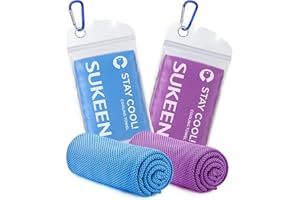 ‎SUKEEN Sukeen Kühlhandtuch 2 Stück (100 x 30 cm) - Cooling Towel für Fitness, Gym, Golf, Yoga - Kühlendes Sporthandtuch, Hals Bandana