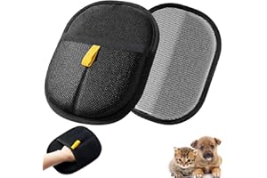OIHCAZ 2 Pack Pet Hair Removal Gloves, Reusable Double Sided Pet Hair Grooming Deshedding Glove Versatile Static Removal Gloves for Dogs Cats for Furniture Bed Carpet Clothes Sofa