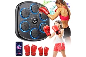 KOUAMOR Music Boxing Machine Adulto, LED Máquina de Boxeo Musical con 2 Guantes, 9 Velocidades, Boxeo Pared Musical con Bluetooth y Recuento Inteligente y Luces al Ritmo de la Música