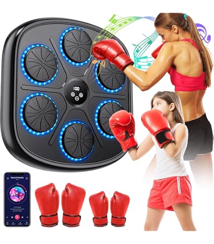 Macchina Da Boxe Musicale Con Bluetooth - 9 Velocità, Luci LED, Per Allenamento Agility - Foto 10