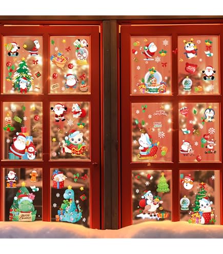 Fensterbild Weihnachten – Eisbär Mit Schneeflocken, Wiederverwendbar, Ca. 33x27 Cm, Fensterdeko Für Winter & Kinderzimmer