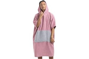 HOMELEVEL Accappatoio Poncho da Surf - Poncho Uomo Donna Surf - Vestaglia Pigiama - Felpa con Cappuccio Oversize Super Calda - Poncho Mare Cotone