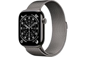 Watch Series 11 GPS + Cellular 46 mm med boett i Titan skiffer, och Milanesisk loop skiffer titan M/L. Sömnpoäng, träni