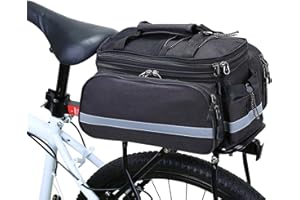 Wildken - Bolsa para Bicicleta Impermeable, Bolsa de Almacenamiento Trasera para Ciclismo, Bicicleta y Bicicleta de montaña y Deportes de Viaje, con Funda de Lluvia, Color Negro