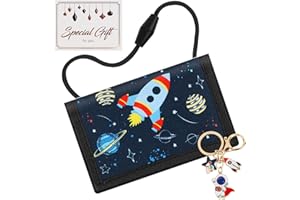 NVGVUP Torebka na piersi dla dzieci, potrójnie składana portmonetka: portfel dla dzieci z brelokiem do kluczy, prezent piłkarski, portmonetka, prezent na rozpoczęcie szkoły, prezent dla chłopców i