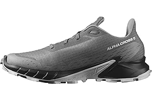 SALOMON Alphacross 5 męskie buty do biegania w terenie, mocny chwyt, optymalny komfort i wszechstronna wydajność, Pewter, rozmiar 115, Czarny Duch Szary, 46 EU