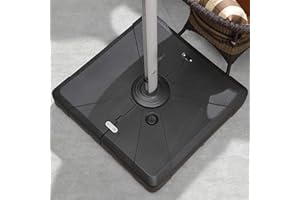 PURPLE LEAF Sonnenschirmständer, Schirmständer, Ampelschirmständer, für Ampelschirm, befüllbar mit Wasser oder Sand, Gewichtsbasis 100 kg, Schwarz