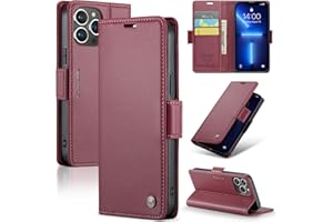 Reem CaseMe Funda para iPhone 13 Pro MAX, de Piel sintética, Estilo Vintage, Funda con Tapa [protección TPU] [función de protección] [tarjeteros] [Cierre magnético] Funda de Piel/con Tapa