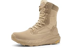 NORTIV 8 Botas de Tácticas Militares para Hombre con Cremallera Lateral Botas Policiales de Combate de Motocicleta