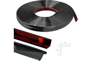 JSIWOTH 6.1 M Peel and Stick Molding Trim, Self Adhesive Inside & Outside Corner Guard & Edge Protector, Baseboard Wall Trim Molding for Wall, Corner, Window, Table, Black