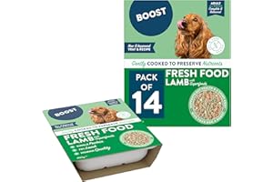 BOOST Pet Food Lamb with Superfoods Meal - Frozen Fresh Wet Dog Food for Adult Dogs, Grain Free, Made with 70% Lamb, Complete Nutritional Meal for Pets, Nothing Artificial - 14 x 400g