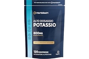 HORBÄACH Potassio Integratore 800mg | 120 Compresse Vegane | ad Alto Dosaggio | Potassium | Horbaach