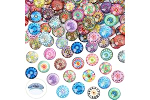 EUES 120 Stück Muggelsteine Bunte Steine, 12mm Glassteine Gemischte Farbe Bunt Steine, Muggelsteine Bunt Flatback, Glassteine Deko für Anhänger Schmuckherstellung Manschettenknöpfe (Ethnischer Stil)