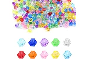 Xmart 550 Stück Acryl Diamanten Kinder Glitzersteine Klein Edelsteine für Kinder Dekosteine für Vase Uns Aquarium Bunte Edelsteine für Piraten Schatzsuche Party Kunsthandwerke