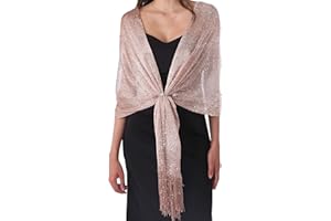 DiaryLook Stola scialle donna mantella elegante, coprispalle argento, stola oro elegante foulard con frange vintage disponibile In diversi colori per Matrimoni Cerimonia Sposa Festa