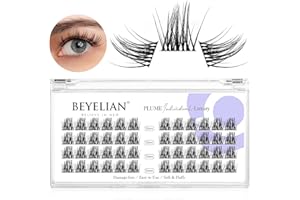 DIY Eyelash Extension,Cluster Individual False Eyelashes Extension Natural Look Reusable Glue Bonded Black Super Thin Band 48 Lash Clusters 10mm by BEYELIAN