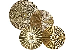 Väggdekoration metall, 4/7 stycken rund väggdekoration väggdekoration dekorationer, 3D-väggprydnad, rund metallbilder guld vä