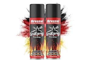 ‎BRESTOL BRESTOL® Trennspray Grill 2x 200 ml - Grillspray mit Antihaftbeschichtung, Trennfett, Antihaftspray, Vegan - perfektes Grillergebnis, reduzierter Fett- & Ölgebrauch - Ideal für Grillpartys zur EM 2024