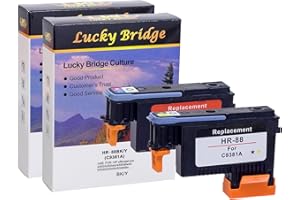 Lucky Bridge Cabezal de impresión HP88 C9381A C9382A remanufacturado con chip nunca utilizado, compatible con HP Officejet (1 por 1 MC)