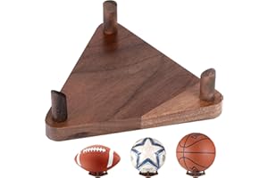 Fentar Support Ballon Foot, Basket et Rugby en Bois - Porte Ballon Stables - Socle Polyvalent - Rangement pour Football, Basketball, Rugby, Volleyball