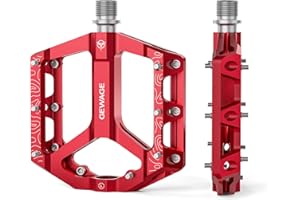 GEWAGE Pédales Plate MTB – Set de pédales de vélo antidérapantes, en Alliage d’Aluminium usiné CNC, axe 9/16", 4 Coloris, idéales pour VTT et Gravel