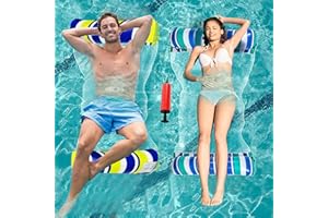 JAADU, 2-pak nadmuchiwanych hamaków pływających, 4 w 1 do pływania w basenie dla dorosłych, nadmuchiwany materac do basenu z 1 ręczną pompką na imprezę na plaży i nie tylko