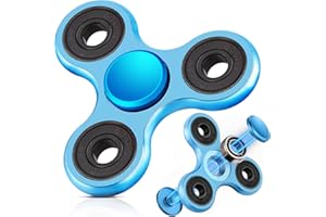 SCIONE Fidget Spinner Giocattolo sensoriale di metallo Fidget Mano Spinner in metallo Ansia Stress Relief regali per bambini adulti (I tappi del cuscinetto possono essere smontati assemblati) Blu