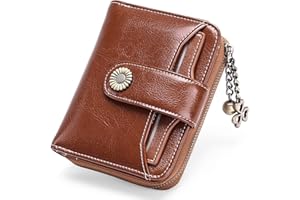SENDEFN Monederos para Mujer, Cuero auténtico pequeño y Compacto Cartera para Mujer con protección RFID