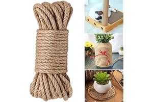 EYELEAF Corde Jute Corde Chanvre - 10M x 10mm Corde De Jute Solide et Souple Corde Decoration, Résistante Corde en Jute pour Le Bricolage, Décoration de Meubles, l'emballage, Jardinage, Arbre à Chat