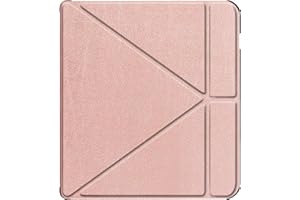 SGKITM Coque Kobo Libra H2O Etui Cuir Silicone Flip 360° Protection Automatique Veille ou Réveil Magnétique Case avec Fonction Stand Etanche Housse pour Kobo Libra H2O 2019 Écran 7" (Rose Or)