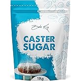BAKE KING Caster Sugar 1kg, Natural Sulphur less Pure White Sugar, Castor Sugar for Baking, Finely Granulated Free-Flowing Sw