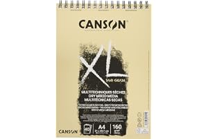 CANSON XL® Sand Grain, naturfärgat ritblock med sandpappersliknande yta, DIN A4, 40 ark, 160 g/m²