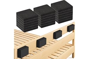 Krisler 18 pezzi di colore nero, in schiuma EVA, distanziatori da parete, per testiera e letto, distanziatori autoadesivi (6 x 6 x 1 cm)