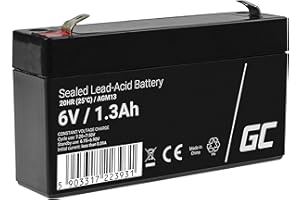 GREEN CELL PRO Green Cell® AGM 6V 1,3Ah Akku Vlies Batterie VRLA Blei Batterie Bleiakku Ersatzakku Akkubatterie Versorgungsbatterie Zyklenfest Wartungsfrei für Elektro Spielzeug Alarm Notstrom Kinderfahrzeuge