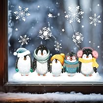 Stickers Fenêtre Noël Réutilisables - Renard En Forêt Hivernale - Décoration Enfants Sans Colle