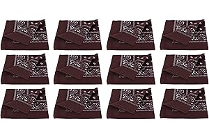 PURECITY Lot Grossiste 12 Bandana Foulard Coton Motif Paisley Cachemire - Plusieurs Coloris Disponibles