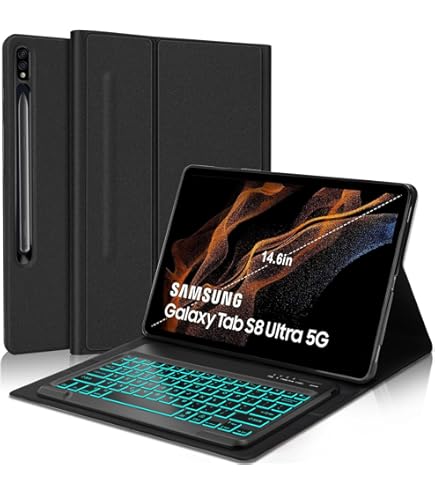 Samsung Original Bluetooth Tab S8 Ultra Keyboard Book Cover, Black
