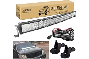 ‎RIGIDON RIGIDON 32 Zoll 80cm 405W Gebogene led lampe, Dreireihige Led lichtleiste kfz mit 12v kabelbaum kit und magnet halterung,Offroad beleuchtung für Auto SUV ATV, UTV, LKW 4x4, Fahrzeuge, 6000K Weiß