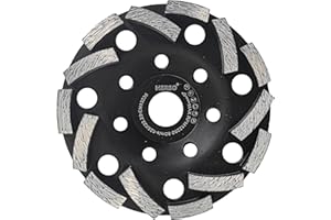 HERZO Muela Diamante 125mm x 22,23 mm para Hormigón, Granito, Piedra, Mampostería