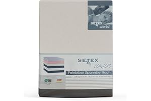 ‎SETEX Setex - Feinbiber Bettlaken mit Gummizug kuschelig weich - Biber Spannbettlaken aus 100% Baumwolle mit rundum Spanngummi - Bettwäsche ganzjährig - Betttuch 180x200 cm Natur